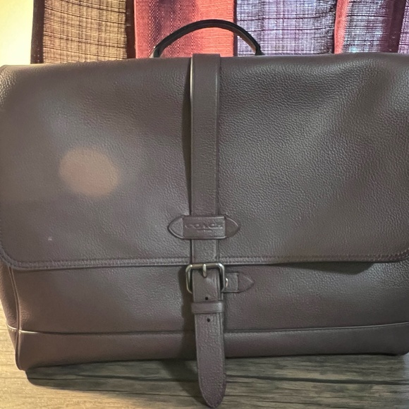 Coach Hudson Messenger Bag, Natural Leather, Oxblood - Picture 1 of 3
